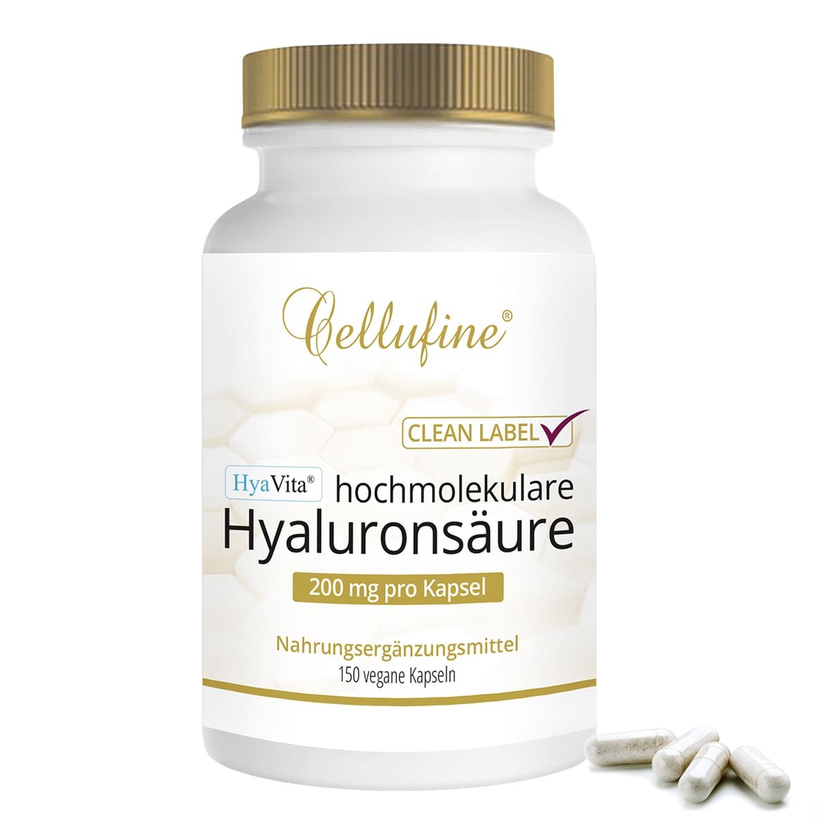 Cellufine® HyaVita® Hyalurons&auml;ure-Kapseln 200 mg - 150 vegane Kapseln
