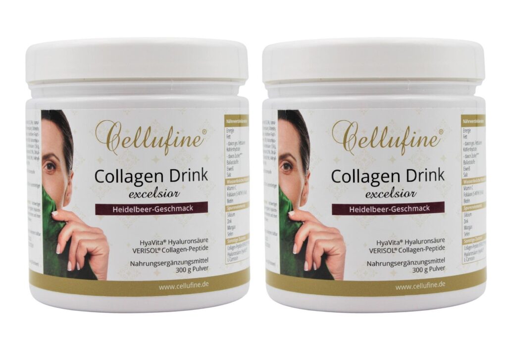 Cellufine® Excelsior Verisol® Collagen Drink 2x300g mit 200mg Hyaluronsäure MHD 10/2027