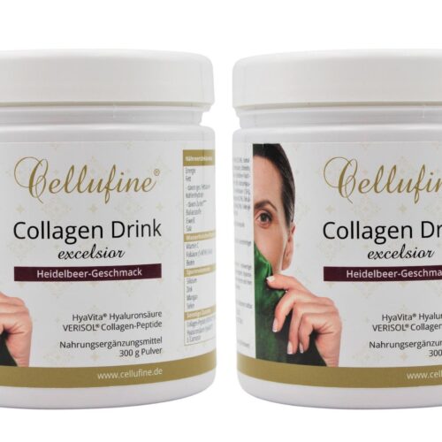 Cellufine® Excelsior Verisol® Collagen Drink 2x300g mit 200mg Hyaluronsäure MHD 6/2026