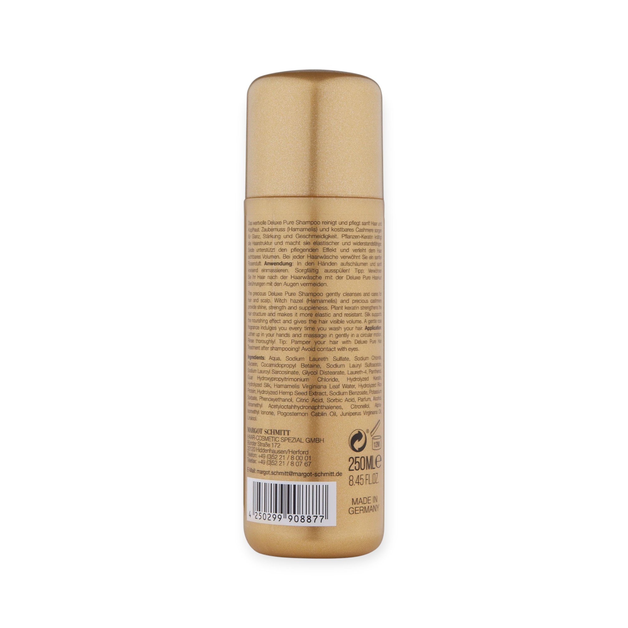 Margot Schmitt® Deluxe Pure Haar Shampoo mit Pflanzen Keratin 250ml – Bild 2
