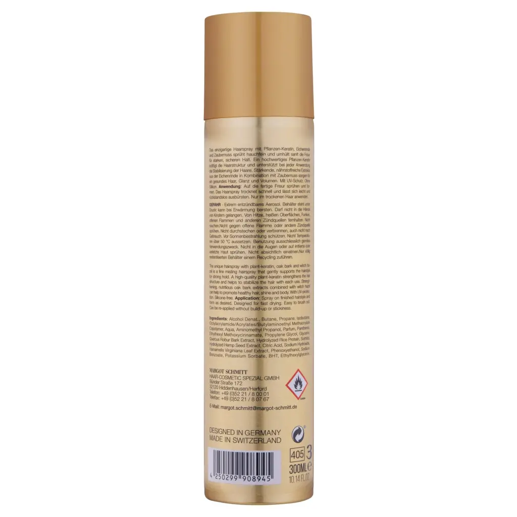 MARGOT SCHMITT® Deluxe Pure Haarspray mit Eichenrinde, Zaubernuss und Pflanzen Keratin 300ml