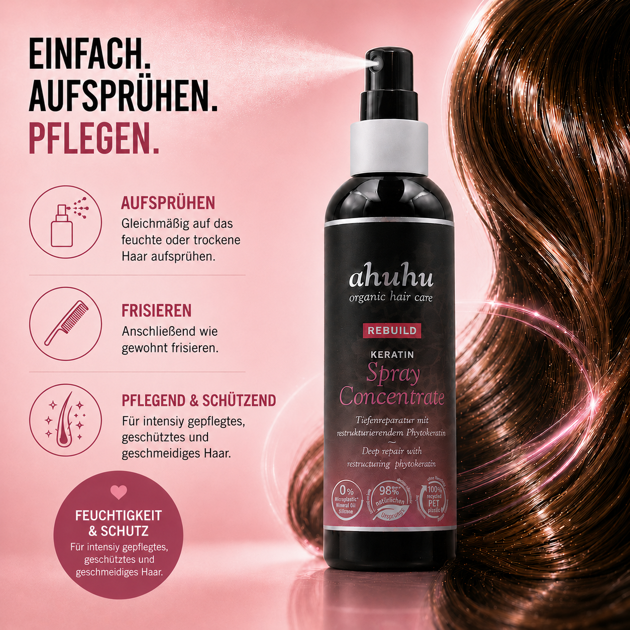 ahuhu organic hair care Rebuild Keratin Concentrate 200ml – Bild 2