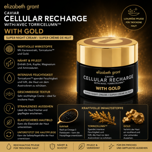 ELIZABETH GRANT CAVIAR Cellular Recharge Super Nachtcreme mit Gold (100ml)
