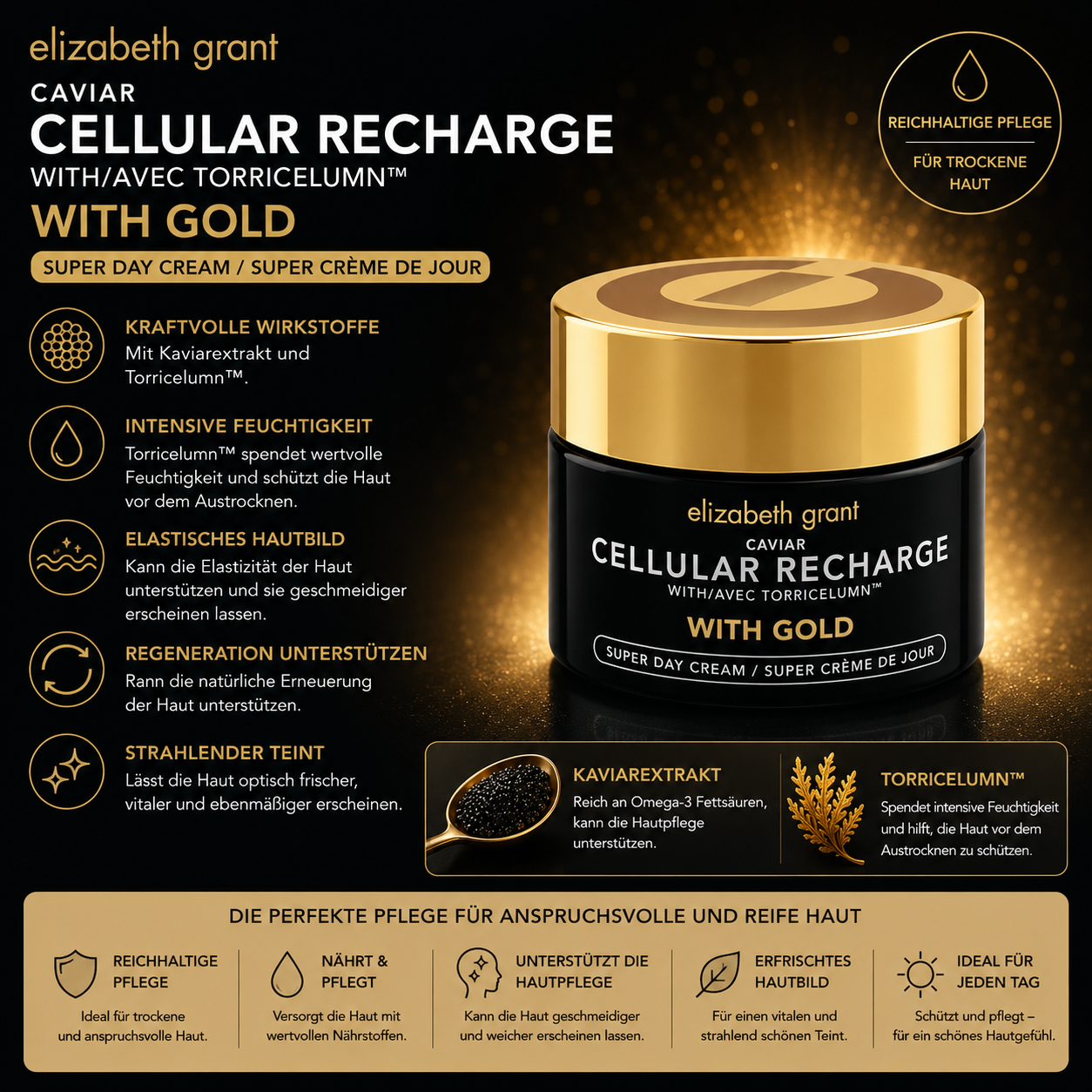 Cellular Recharge Super Tagescreme mit Gold