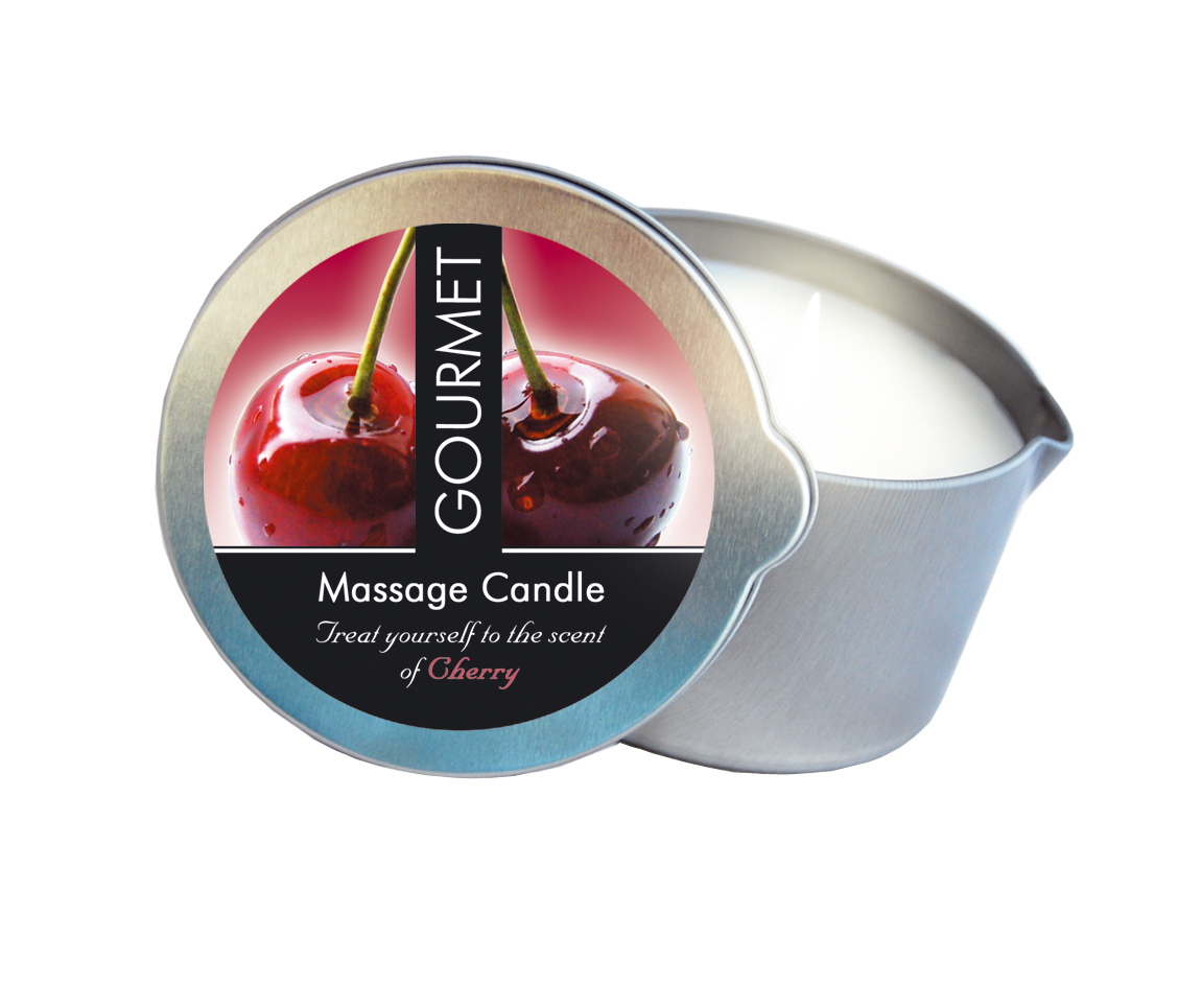 Gourmet Massagekerze Kirsche 200 ml Massageöl – Bild 1