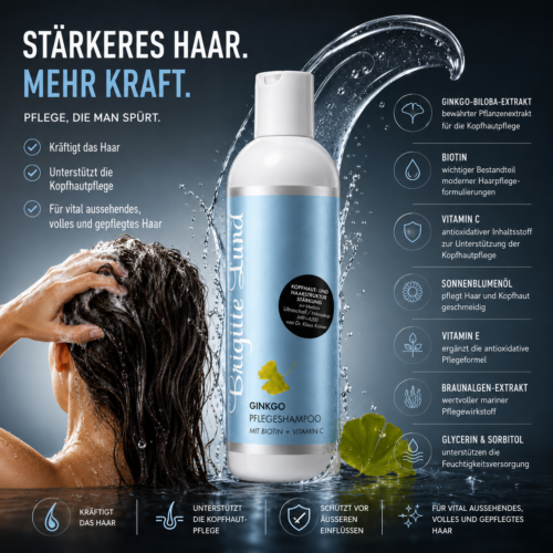 Brigitte Lund Ginkgo Shampoo Shot mit BIOTIN & Vitamin C 200 ml