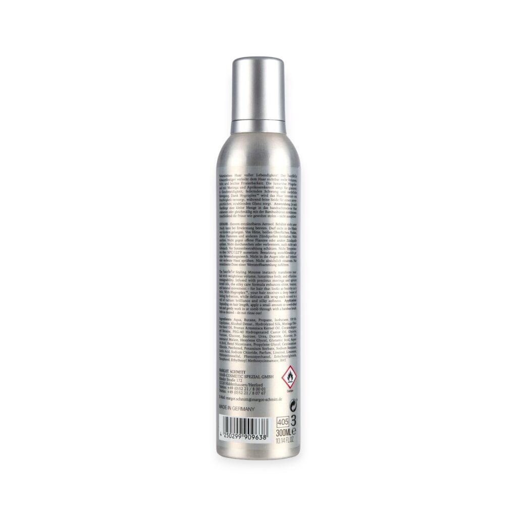 MARGOT SCHMITT® Haarliebe Schaumfestiger Moringa & Aprikosenkernöl 300ml_Inhaltstoffe