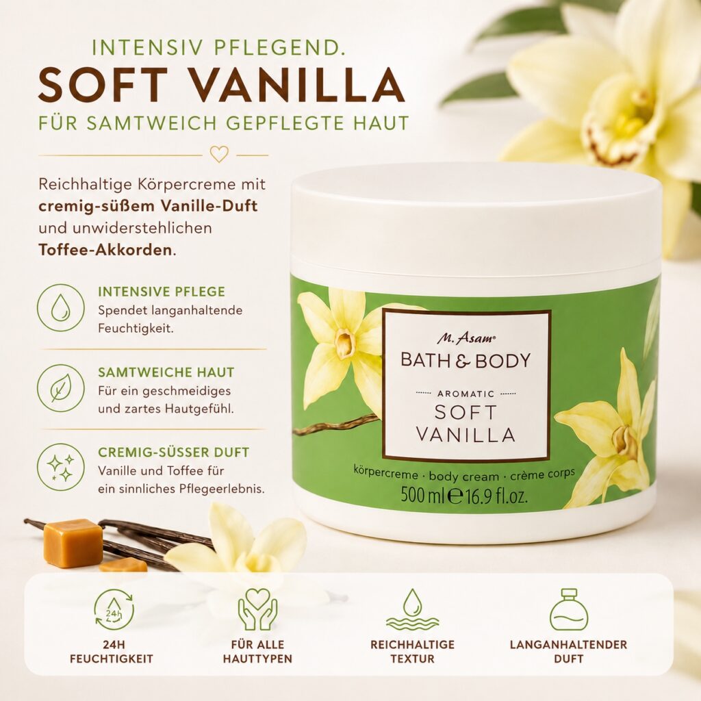 Soft Vanilla Körpercreme von m asam
