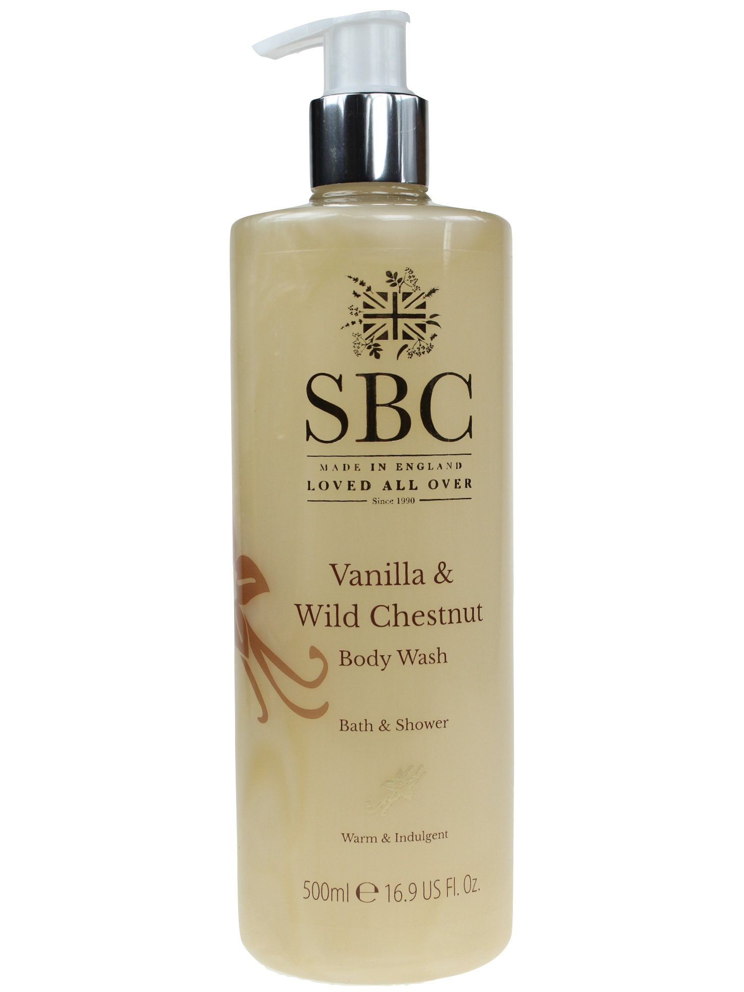 SBC Body Wash Vanilla & Wild Chestnut 500ml Bath & Shower – Bild 1