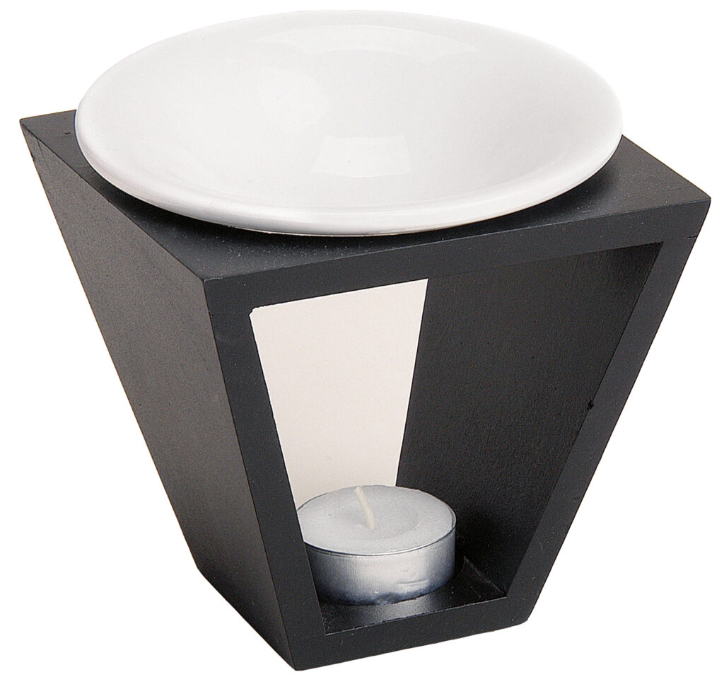 Duftlampe Holz/Keramik (12 x 12 x 12 cm) f&uuml;r Duft&ouml;le, Duftwachse