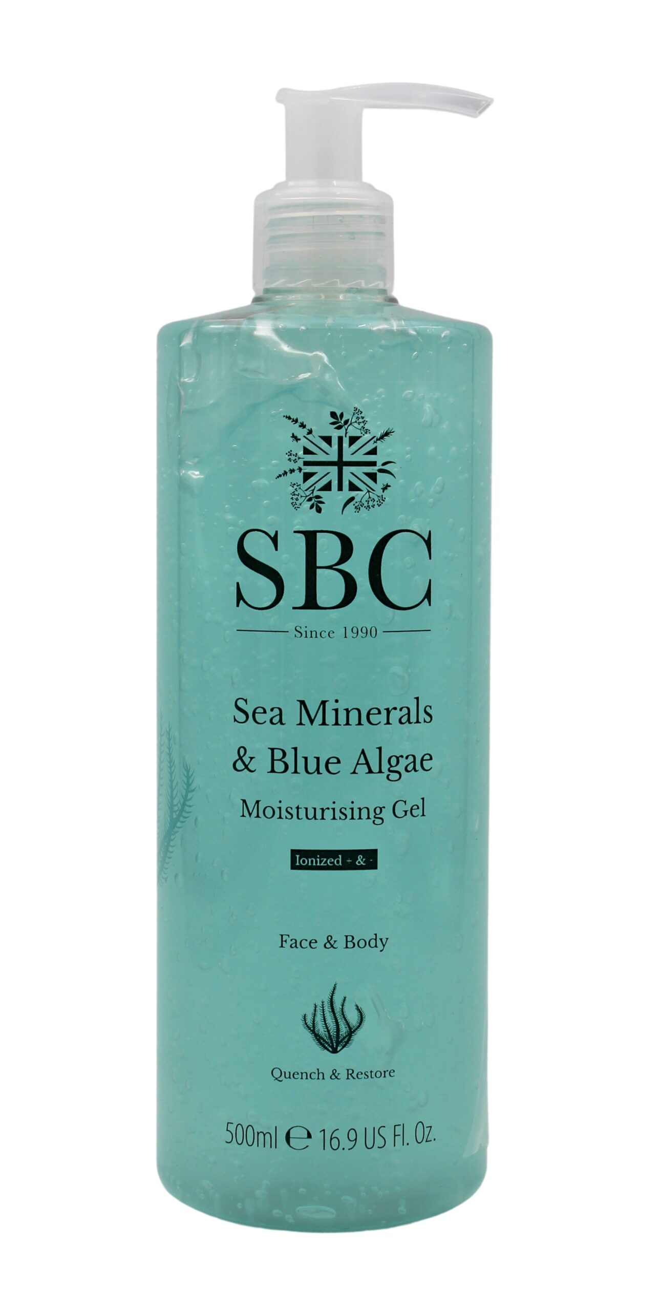 SBC Skincare Moisturising Gel Sea Minerals & Blue Algae Face & Body 500ml – Bild 1