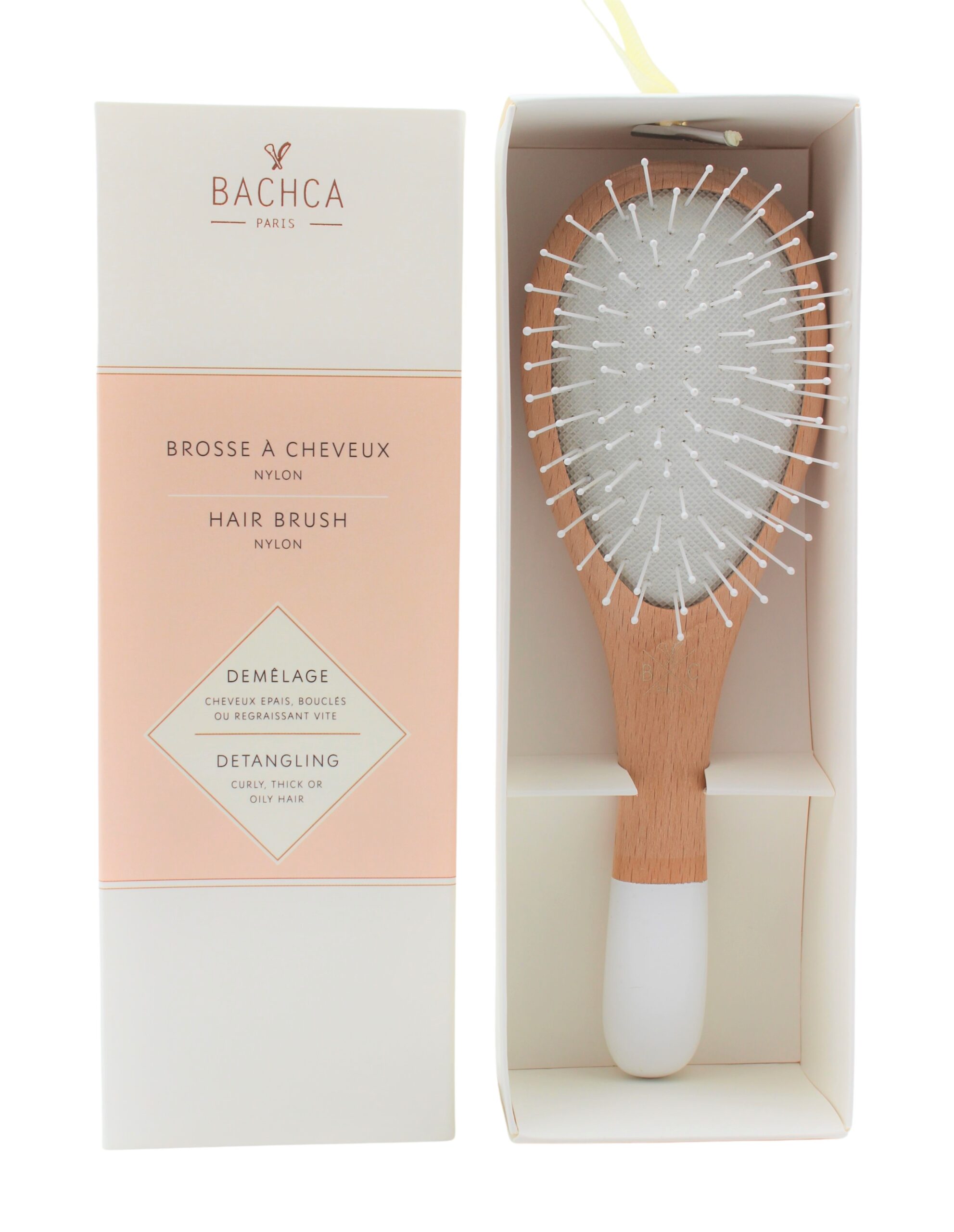 Bachca Hair Brush Haarb&uuml;rste aus Holz mit Nylonborsten – Bild 1