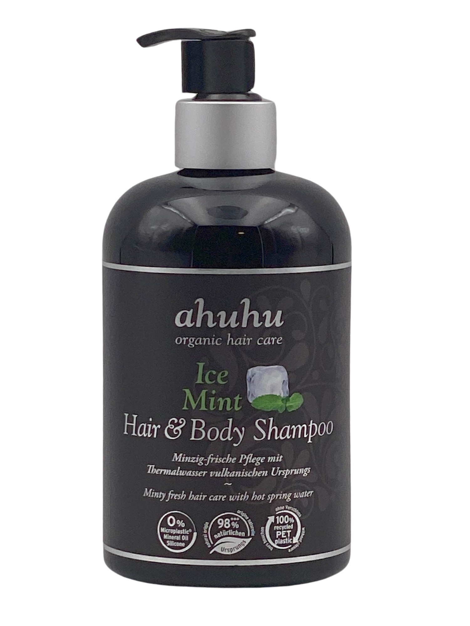 ahuhu organic hair care Ice Mint Hair & Body Shampoo 500ml – Bild 1