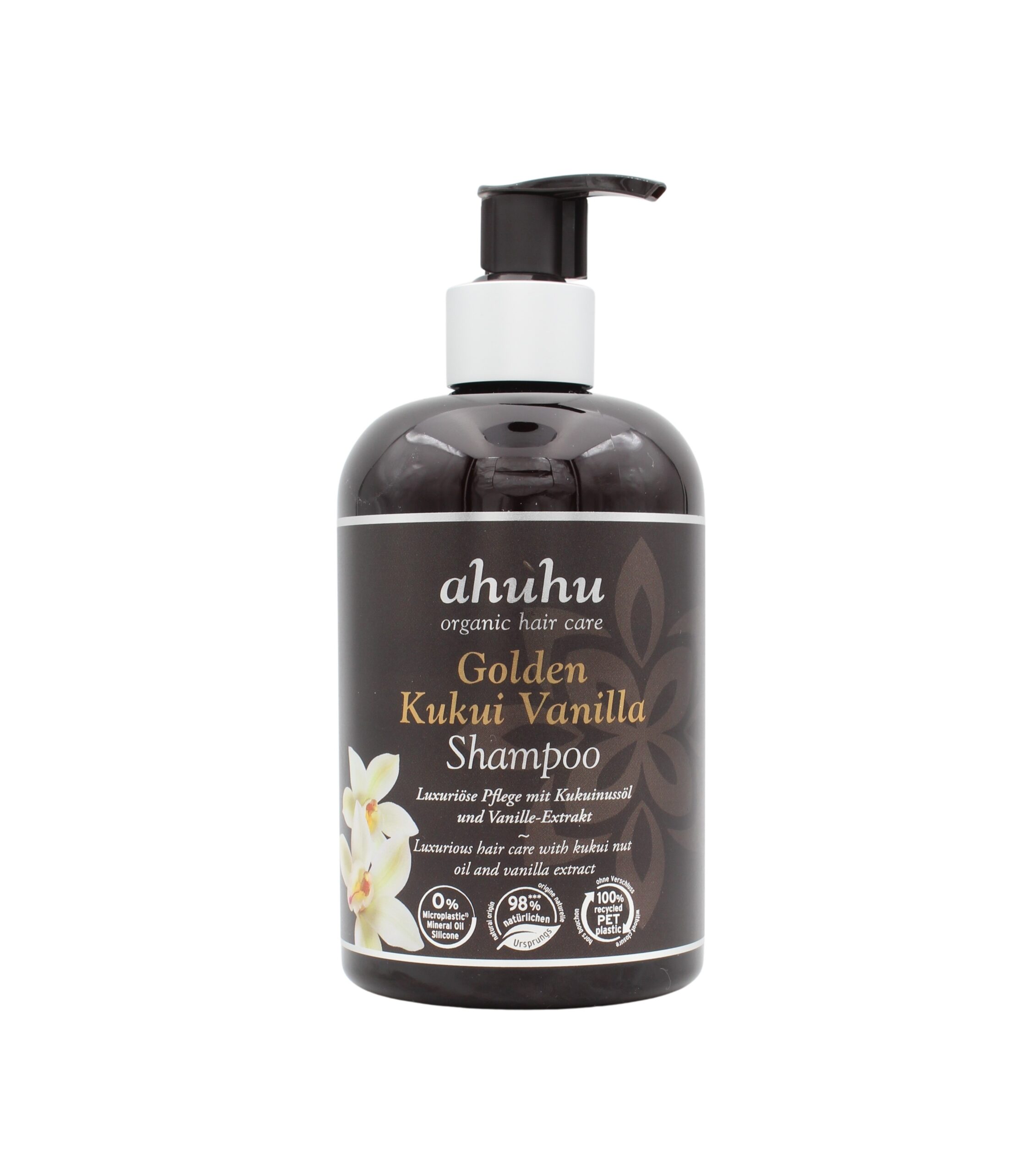 ahuhu organic hair care Golden Kukui Vanilla Shampoo 500ml – Bild 1