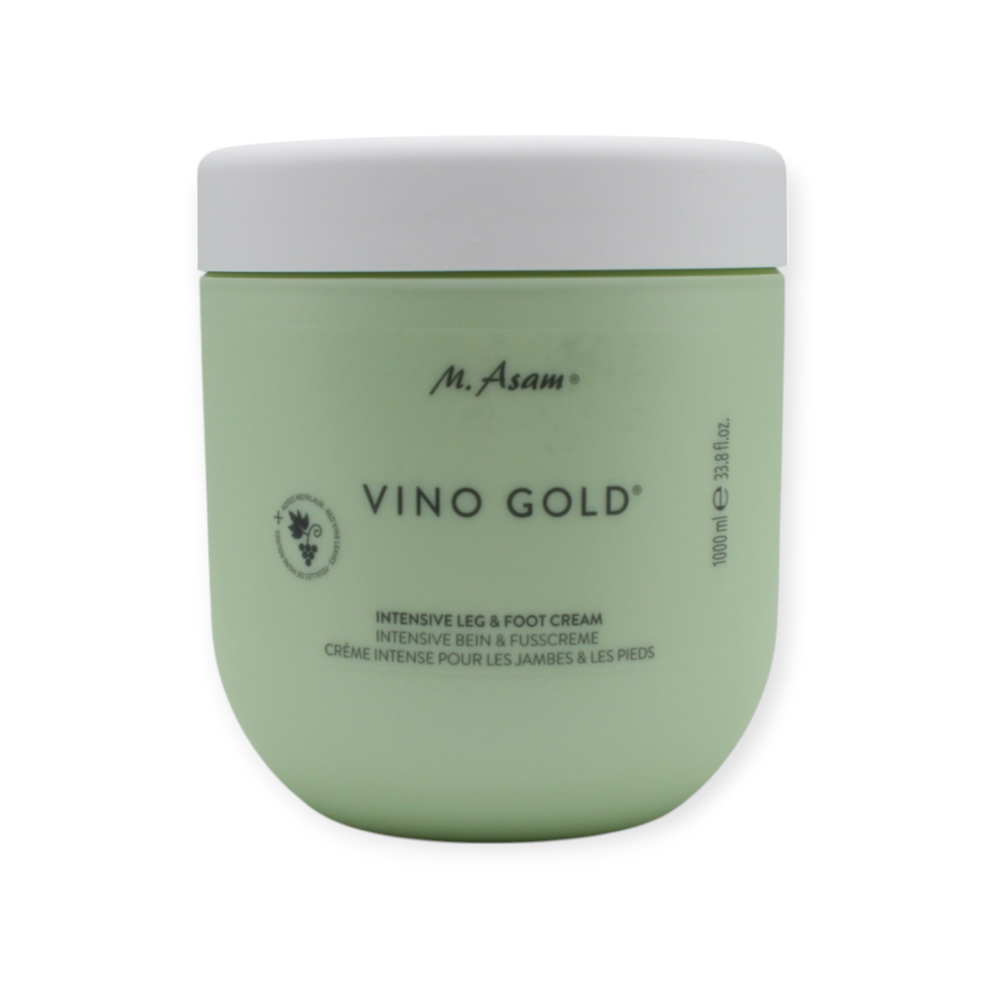 M. ASAM Vino Gold Intensive Leg & Foot Cream 1Liter mit rotem Weinlaub & Rosskastanie – Bild 1