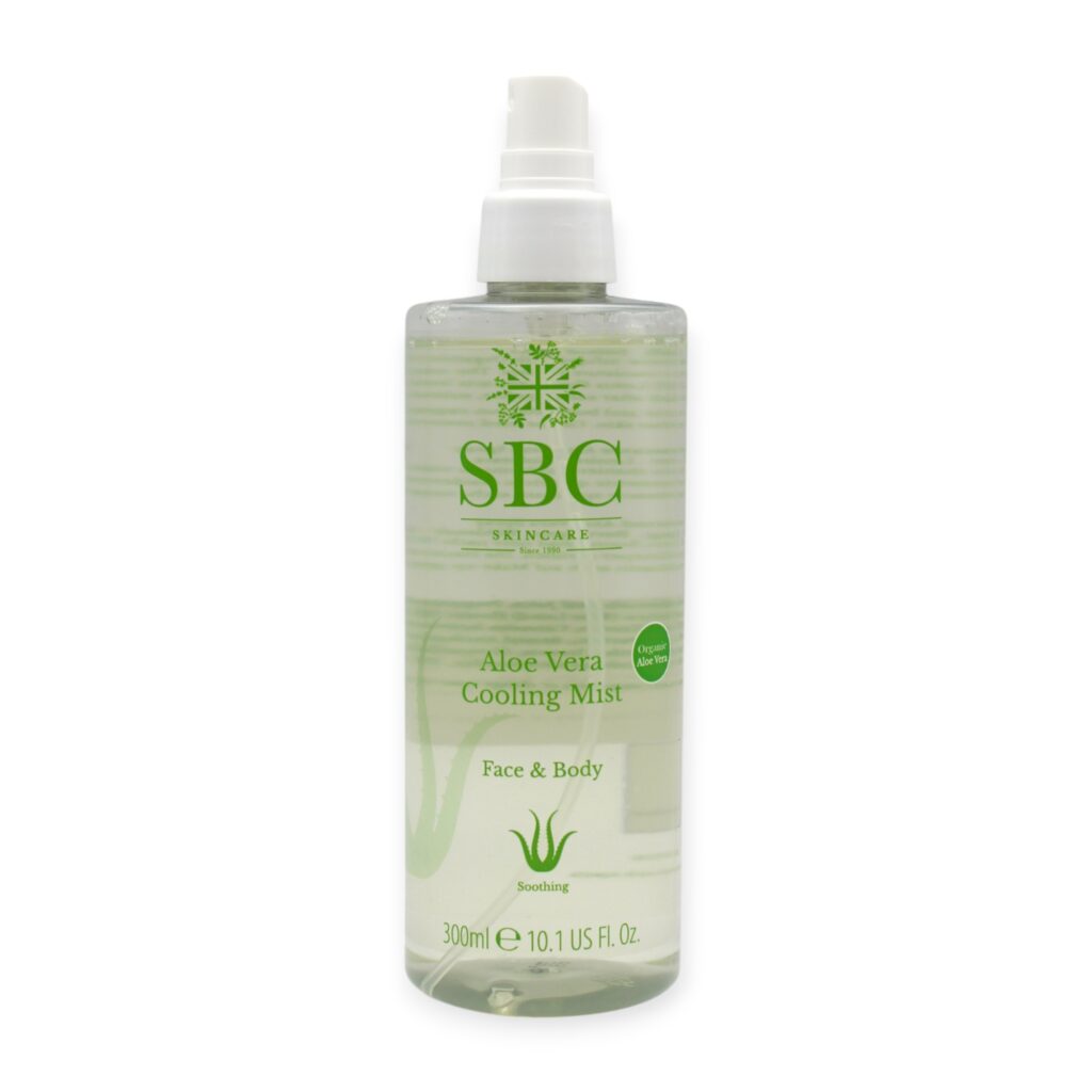 SBC Skincare Aloe Vera Cooling Mist Spray 300ml I Feuchtigkeitsspray mit Lotus & Eibisch I erfrischendes Körperspray