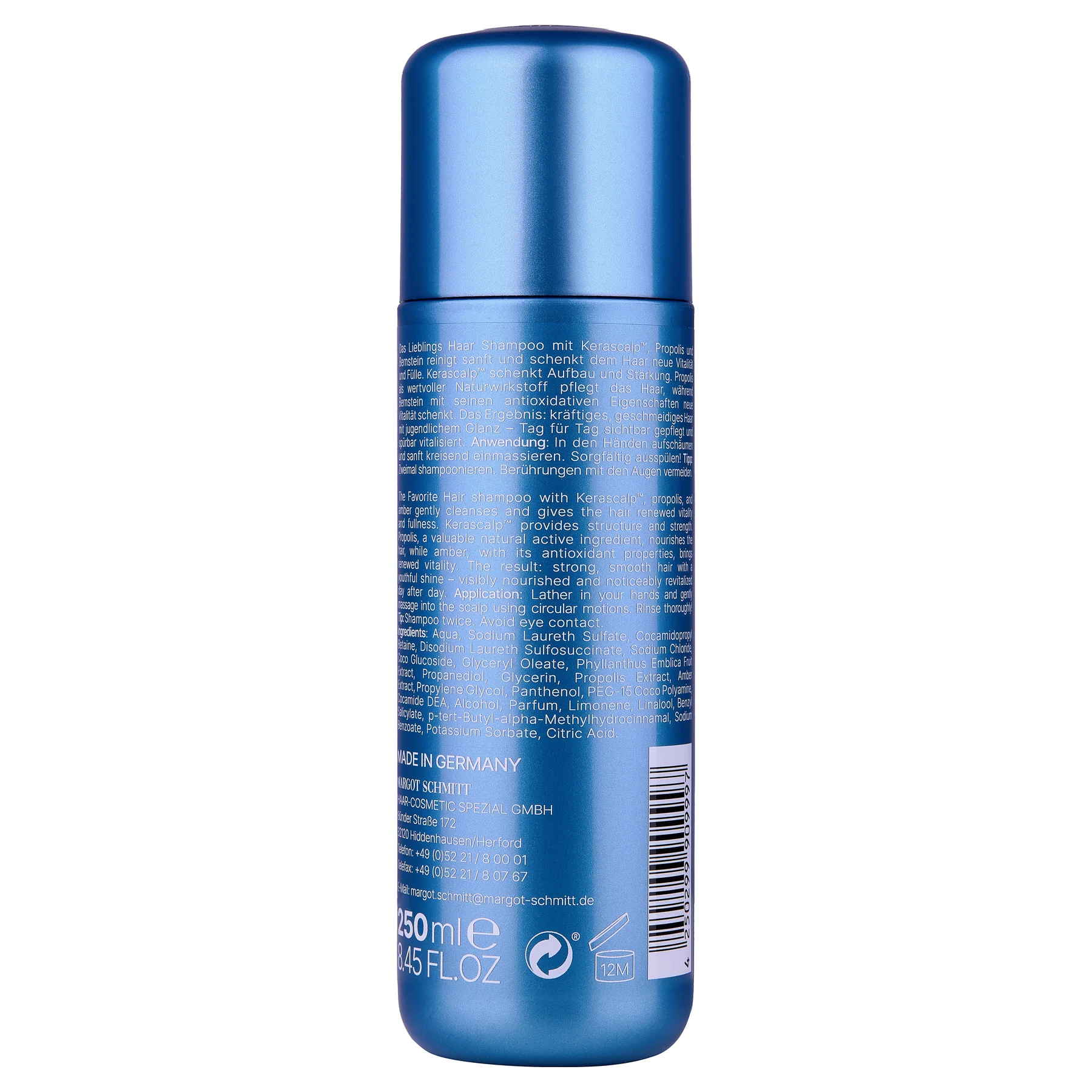 Margot Schmitt Das Lieblings Haar Shampoo mit Kerascalp™, Propolis und Bernstein 250ml