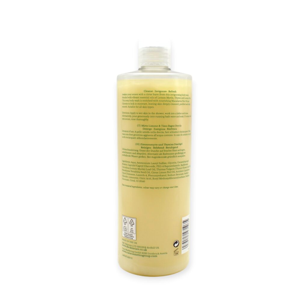 SBC Lemon Myrtle & Thyme Body Wash, 500 ml - Duschgel mit ätherischen Ölen & Macadamiaöl