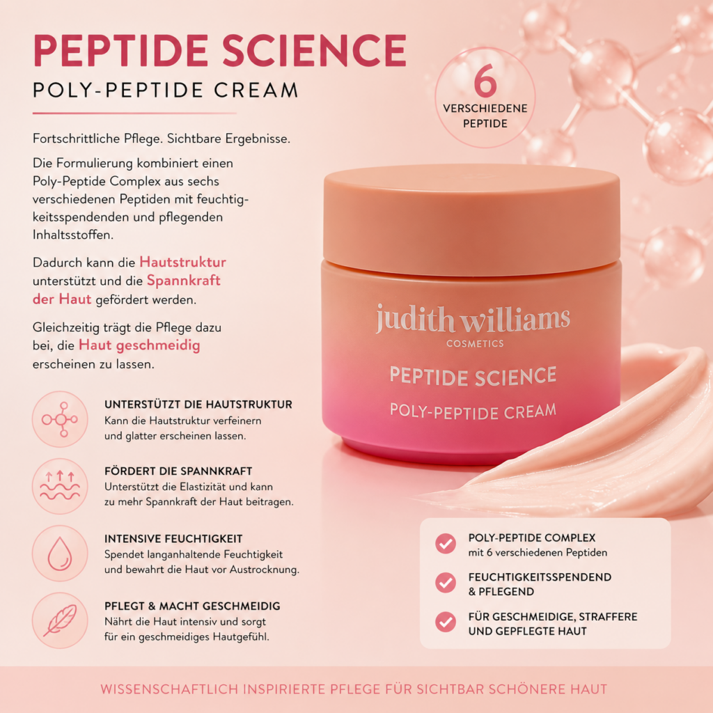 Judith Williams Peptide Science Poly-Peptide Cream 100 ml – Gesichtscreme mit Peptiden & Hyaluron