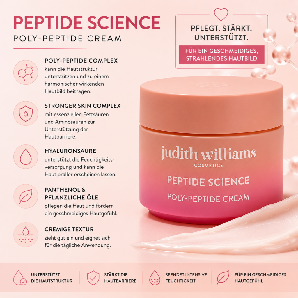 Judith Williams Peptide Science Poly-Peptide Cream 100 ml – Gesichtscreme mit Peptiden & Hyaluron