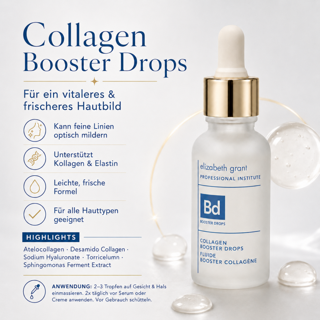 ELIZABETH GRANT Collagen Booster Drops 30 ml & Re-Inforce Plumping Lip Shine Red 7,5 ml