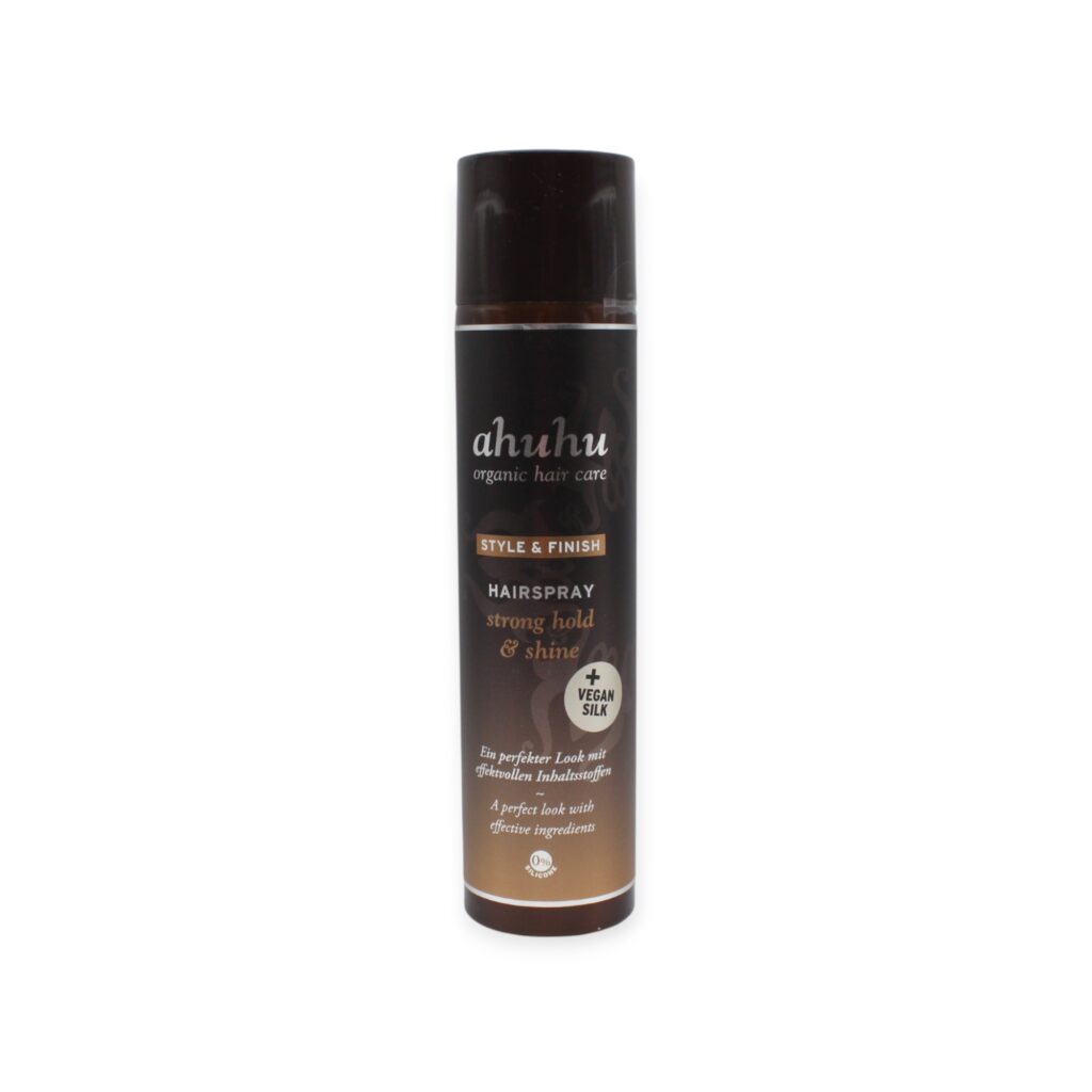 ahuhu organic hair care STYLE & FINISH Haarspray Strong Hold & Shine + Vegan Silk 300ml