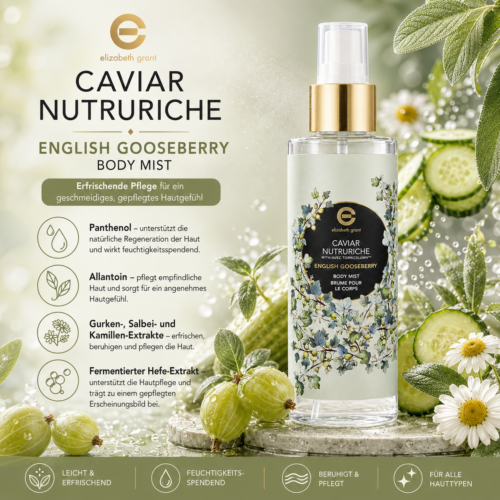 ELIZABETH GRANT Caviar Nutruriche English Gooseberry Body Mist, 150 ml