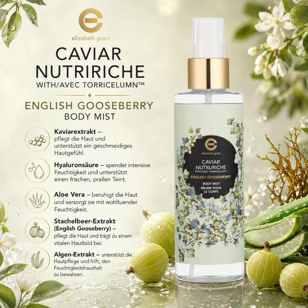 ELIZABETH GRANT Caviar Nutruriche English Gooseberry Body Mist, 150 ml