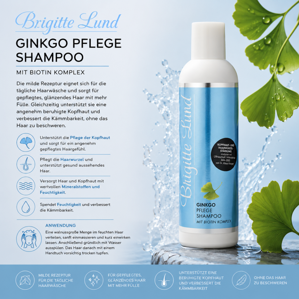 Brigitte Lund Ginkgo Pflege Shampoo mit BIOTIN Komplex 200 ml