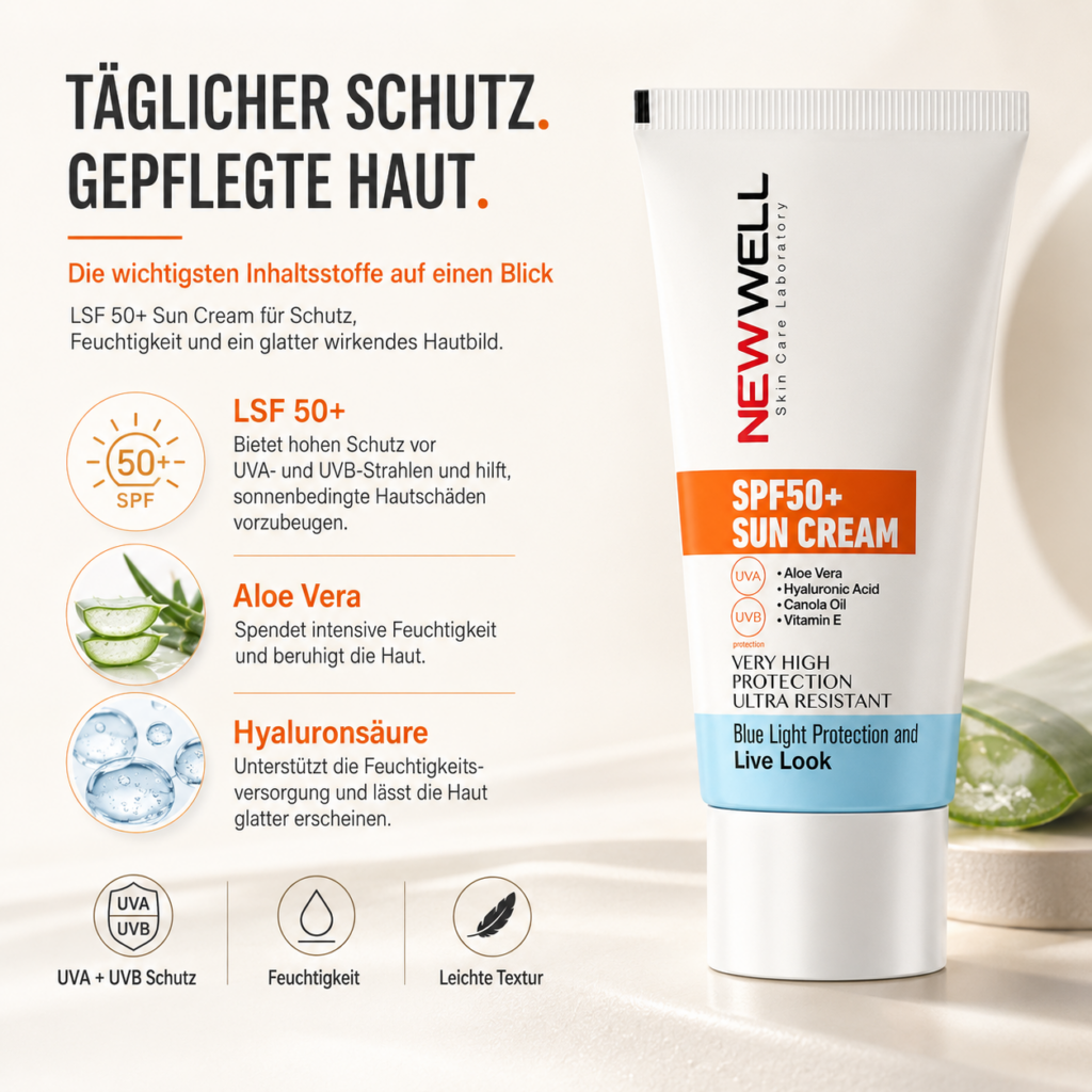 NEWWELL Aloe Vera Sonnencreme SPF 50+ (50ml)