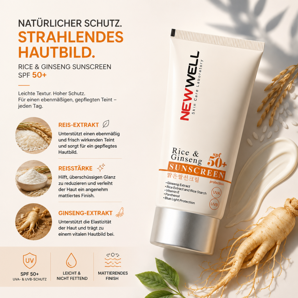 NEWWELL Rice & Ginseng Sunscreen SPF50+