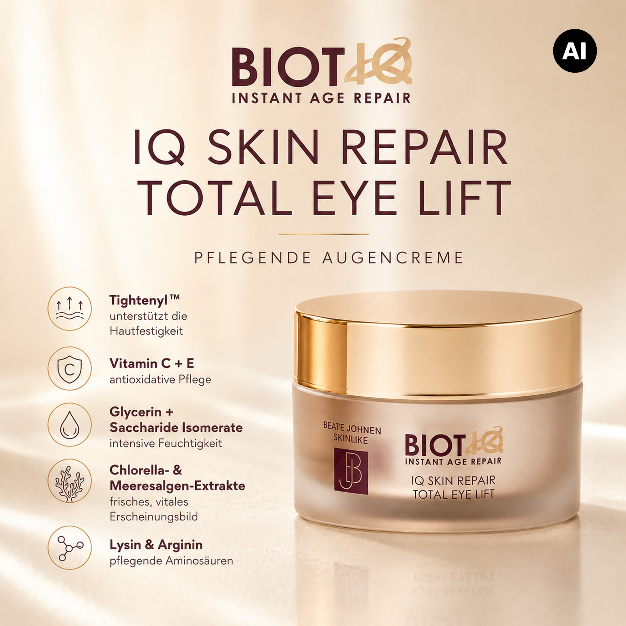 Beate Johnen Skinlike BIOT4Q Instant Age Repair IQ Skin Repair Total Eye Lift