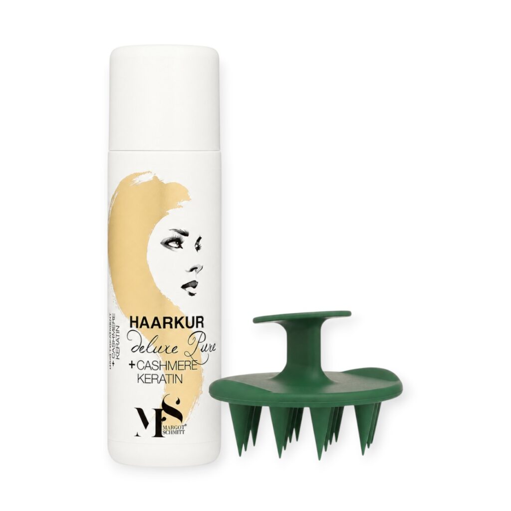 Margot Schmitt Deluxe Pure Haarkur Cashmere + Keratin 200ml mit Kopfmassage-Bürste