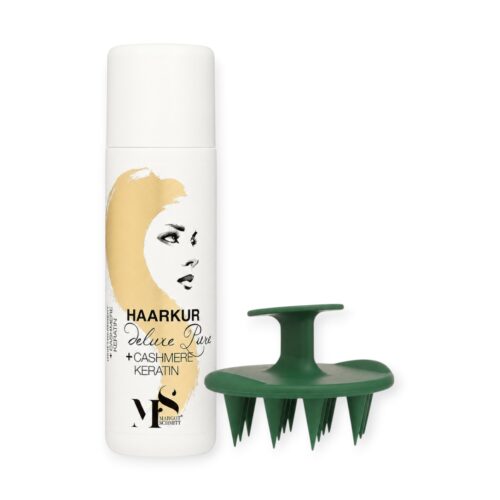 Margot Schmitt Deluxe Pure Haarkur Cashmere + Keratin 200ml mit Kopfmassage-Bürste – Bild 1