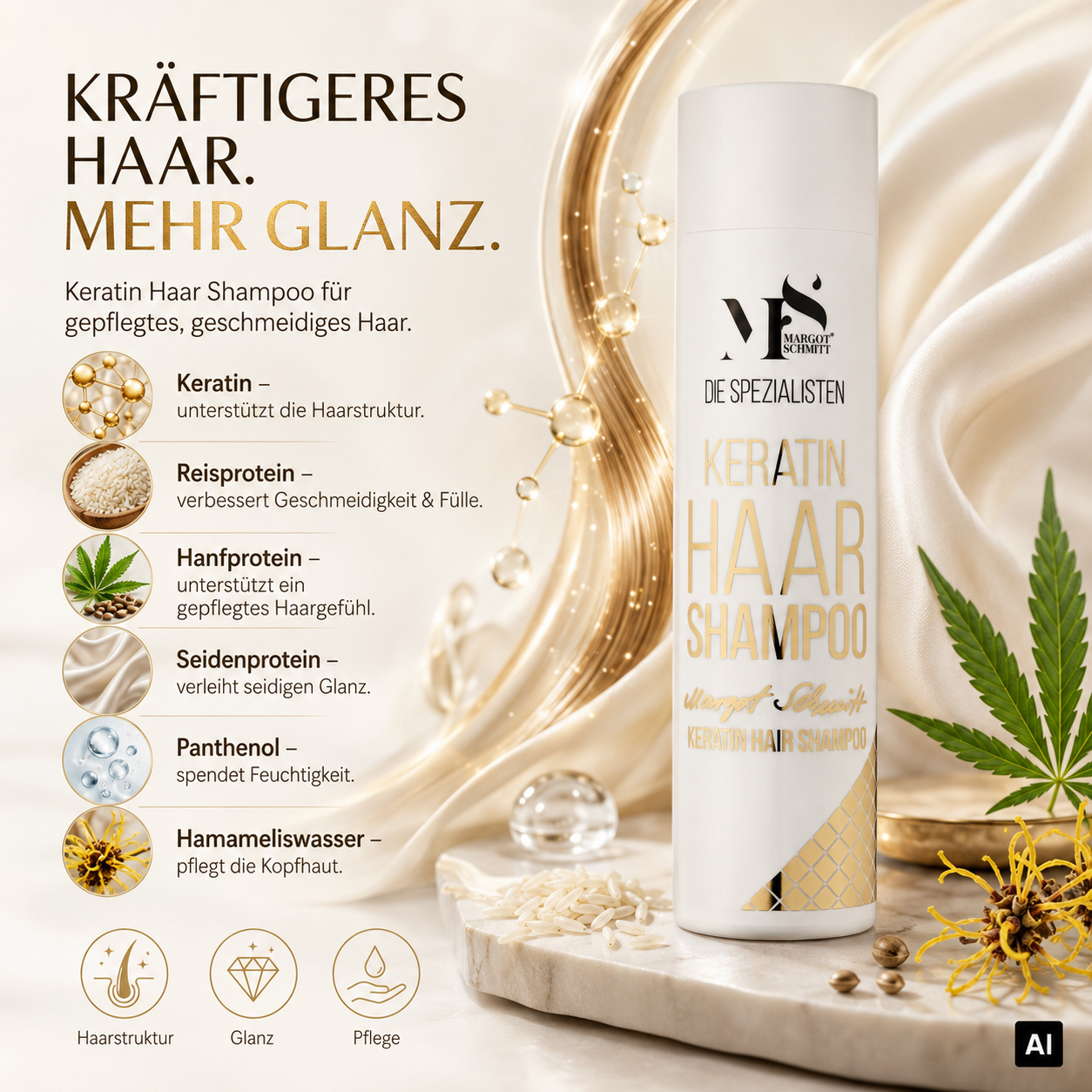 Margot Schmitt® Die Spezialisten Keratin Haarshampoo 250ml – Bild 2