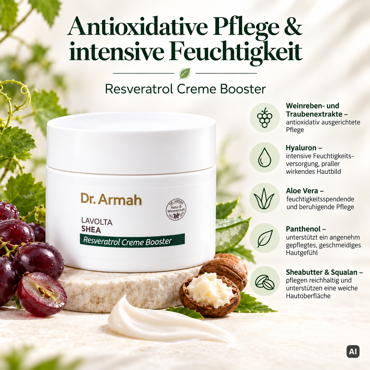 Die wichtigsten Inhaltsstoffe auf einen Blick: