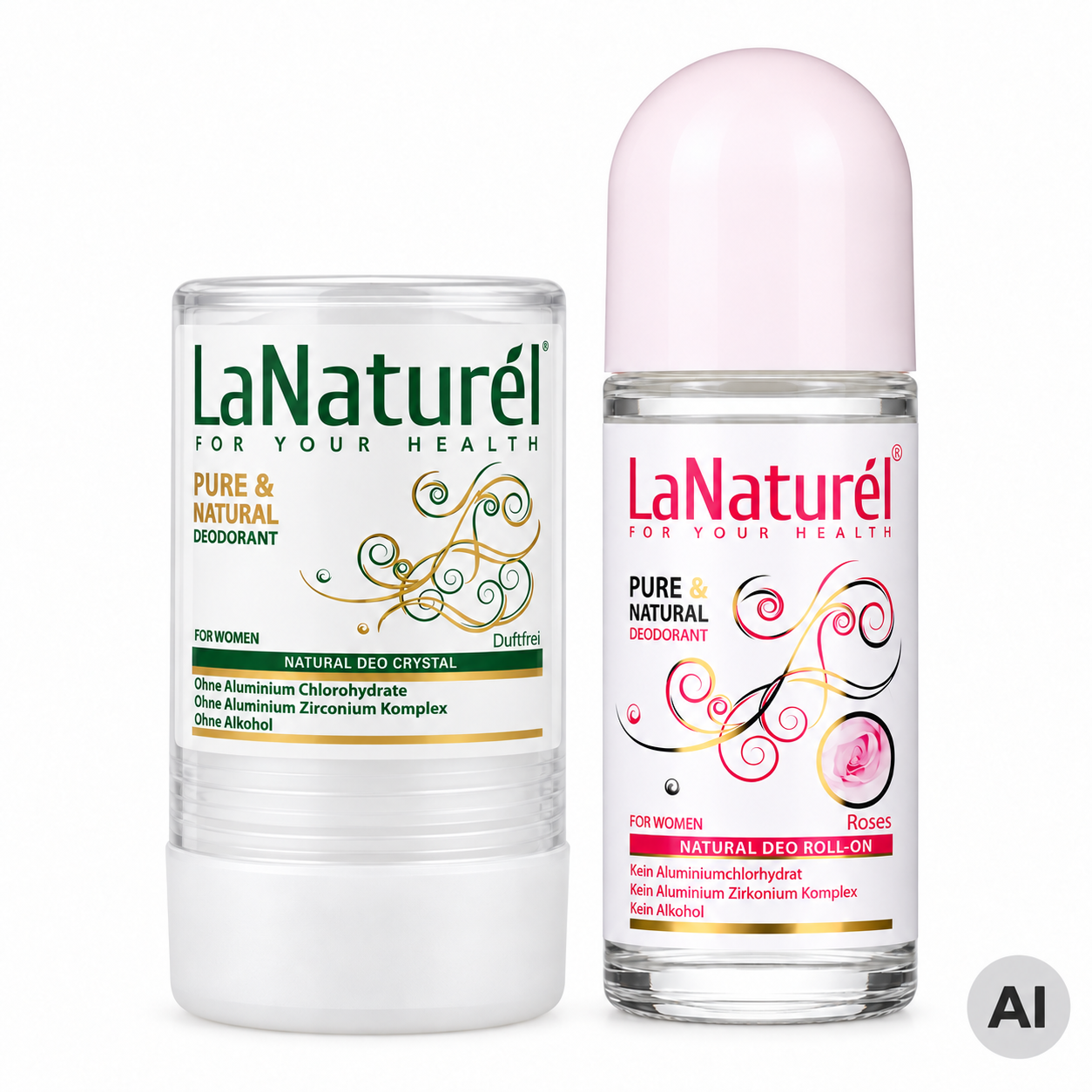 LaNaturel Deo Set Kristall + Rose Roll-On