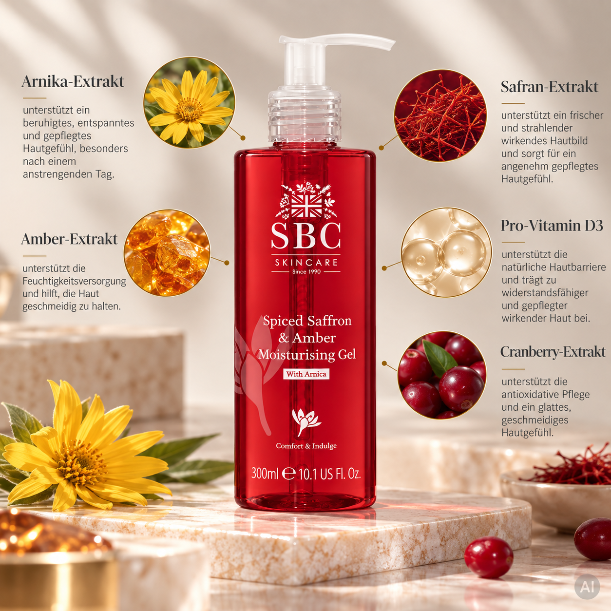 Arnika, Safran, Amber & Pro-Vitamin D3